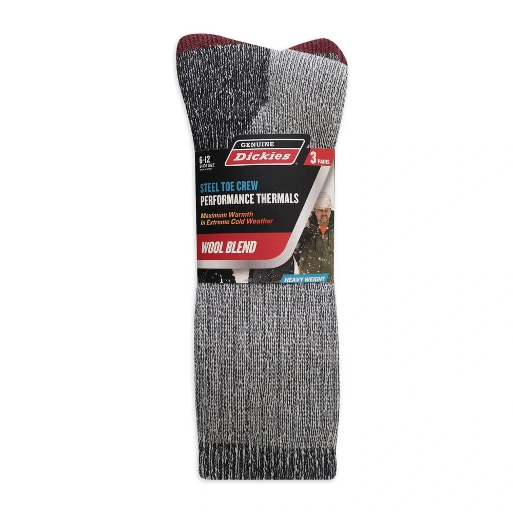 9 Pairs of Genuine Dickies Steel Toe Crew Performance Thermal‎ Socks 3 packs NEW